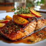 Bourbon-Pfirsich-gerösteter Lachs