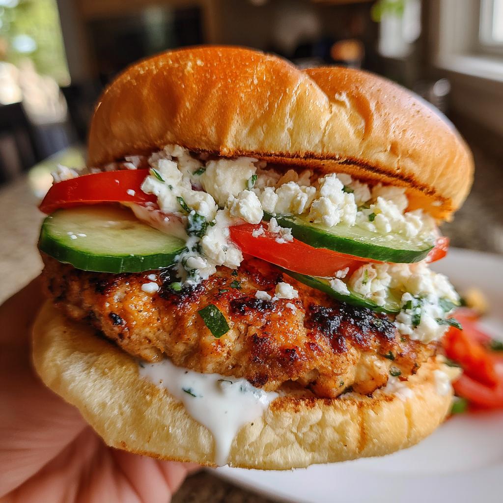 Griechische Hähnchenburger