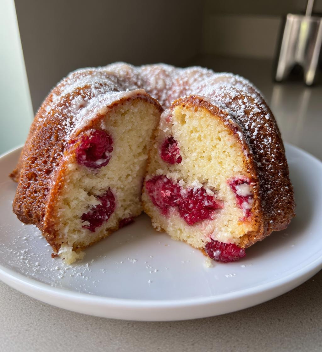 Weißschokoladen Himbeer Gugelhupf