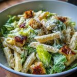 50 perfekter Caesar Pasta Salat – cremig, knusprig & unwiderstehlich!