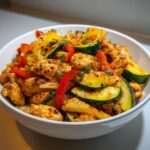 Kalorienarmes Hähnchen-Gemüse-Pfanne in 25 Minuten