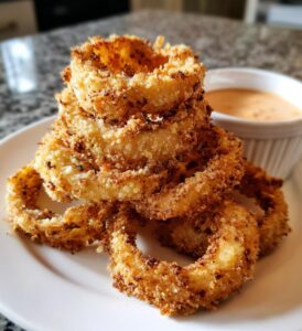 Zwiebelringe aus der Heißluftfritteuse