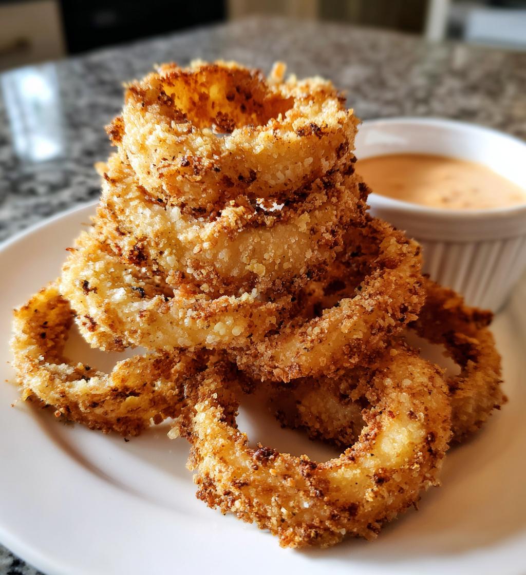 Knusprige Zwiebelringe aus der Heißluftfritteuse in nur 20 Minuten