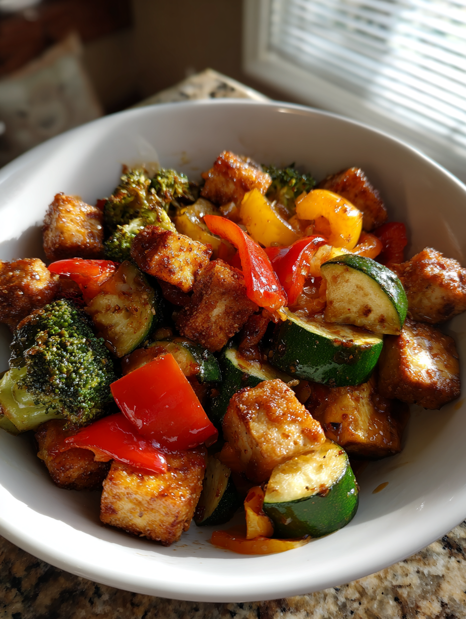 Airfryer Gemüsepfanne mit knusprigem Tofu: Rezepte Airfryer — rezepte airfryer