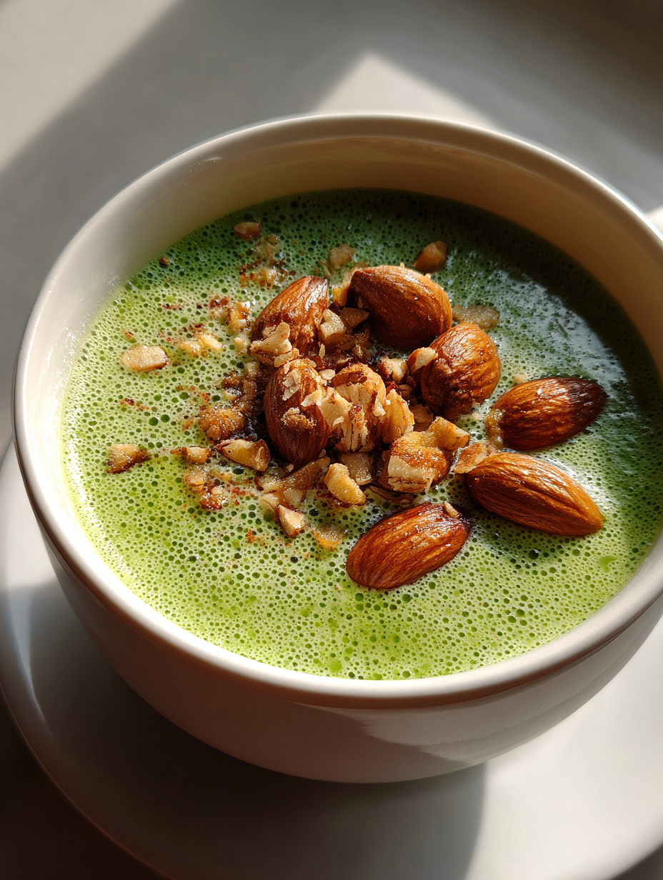 Delicious Brokkoli-Cremesuppe mit gerösteten Mandeln: schnelle rezepte mit brokkoli