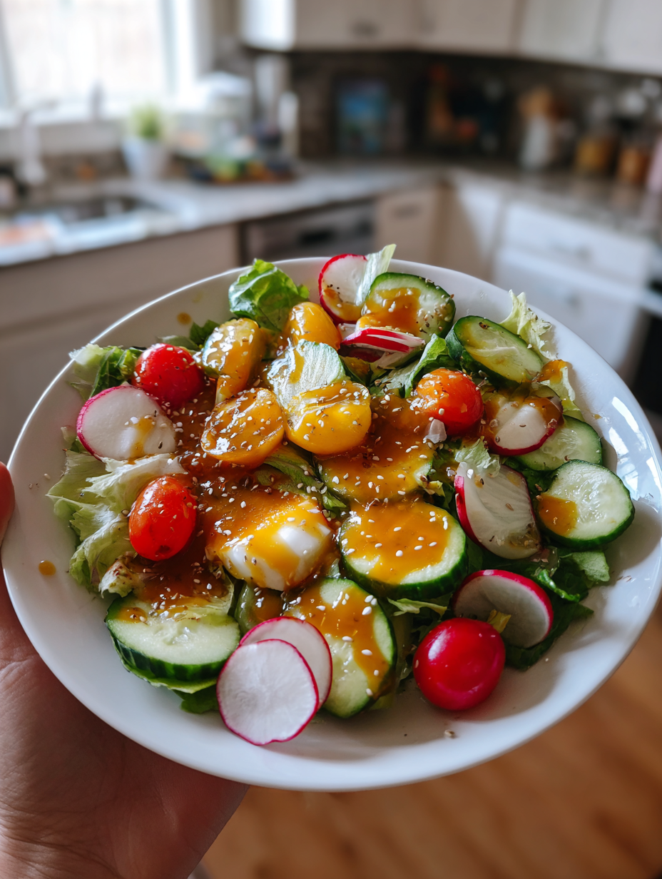 Bunter Gemischter Salat mit Honig-Senf-Dressing: Einfaches gemischter salat rezept