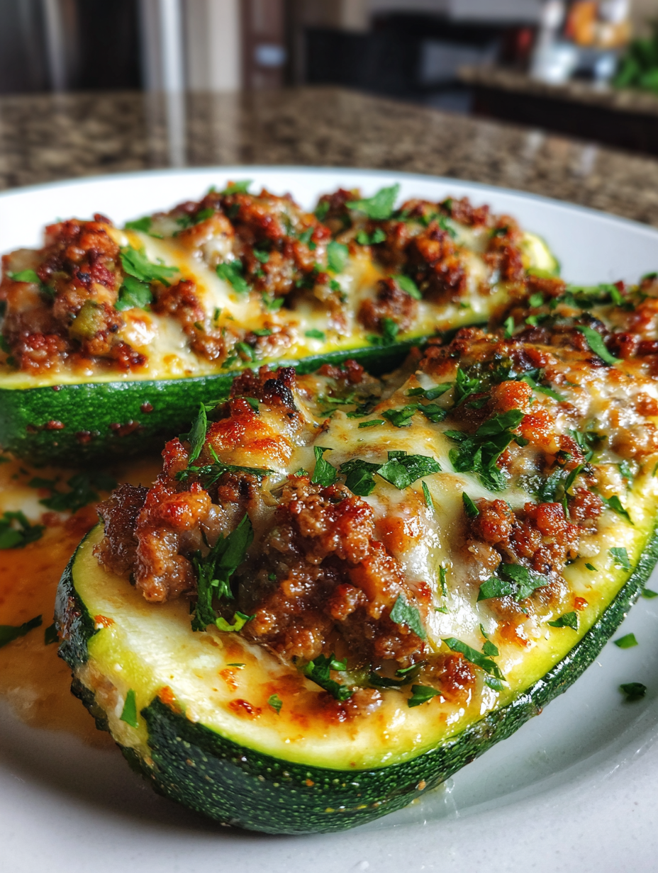 Delicious gefüllte Zucchini Rezept mit Hackfleisch und Kräutern — gefüllte zucchini rezept mit hackfleisch