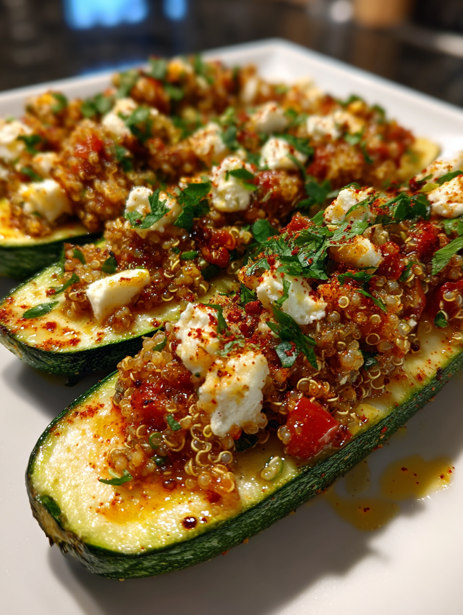 Delicious gefüllte Zucchini mit Quinoa und Feta Rezept — gefüllte zucchini rezept