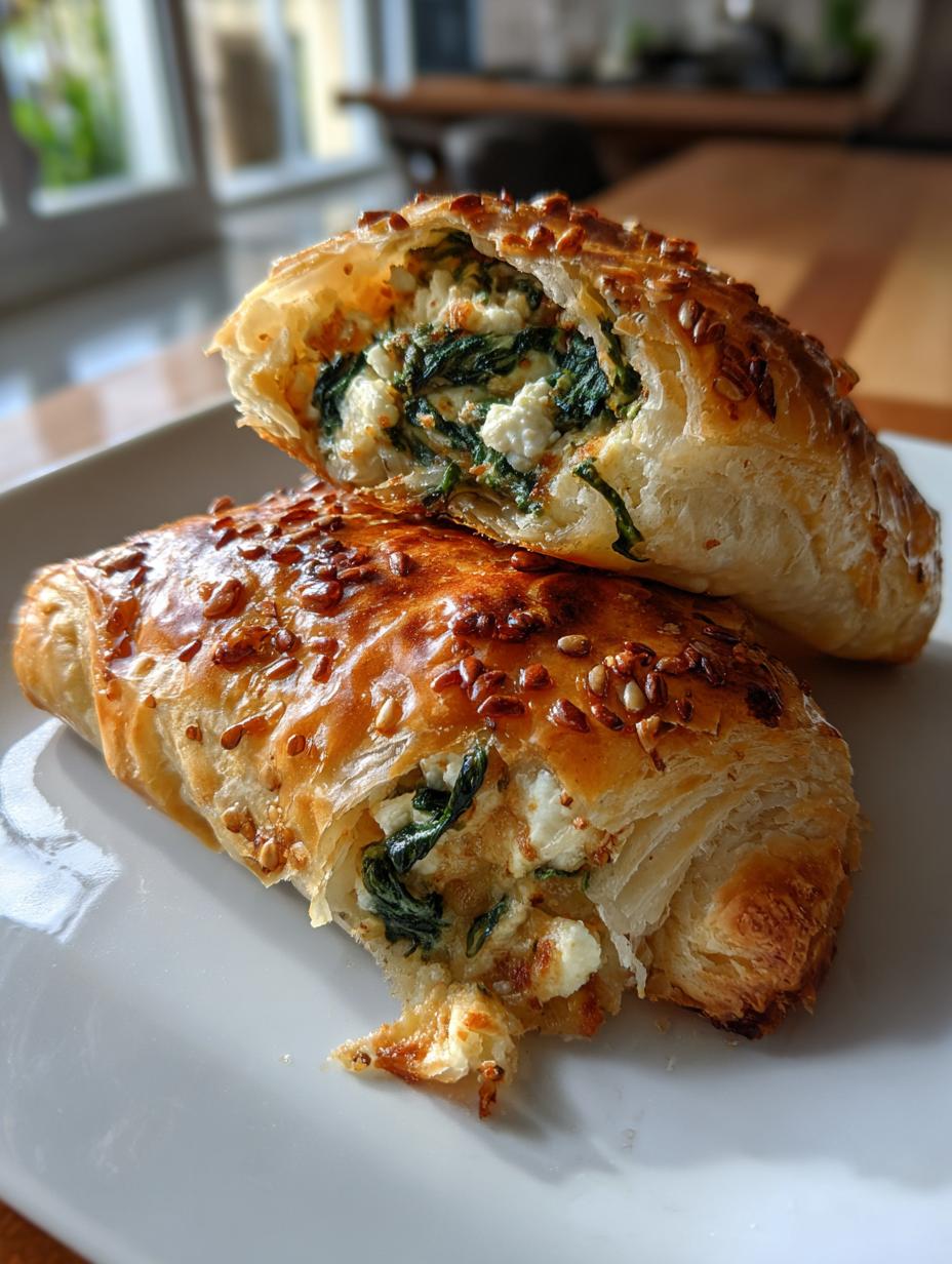 Herzhafte Blätterteig-Taschen mit Spinat und Feta: schnelle rezepte mit blätterteig herzhaft