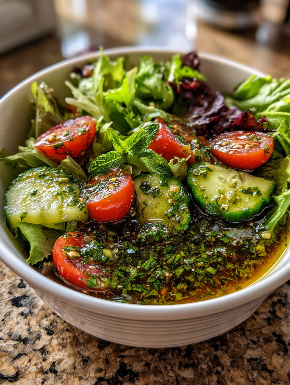 Kräuter-Vinaigrette für frischen Salat: Einfaches Salat Dressing Rezept — salat dressing rezept