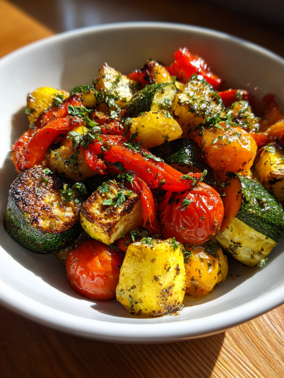 Einfache Airfryer Gemüsepfanne mit Kräutern – airfryer rezepte