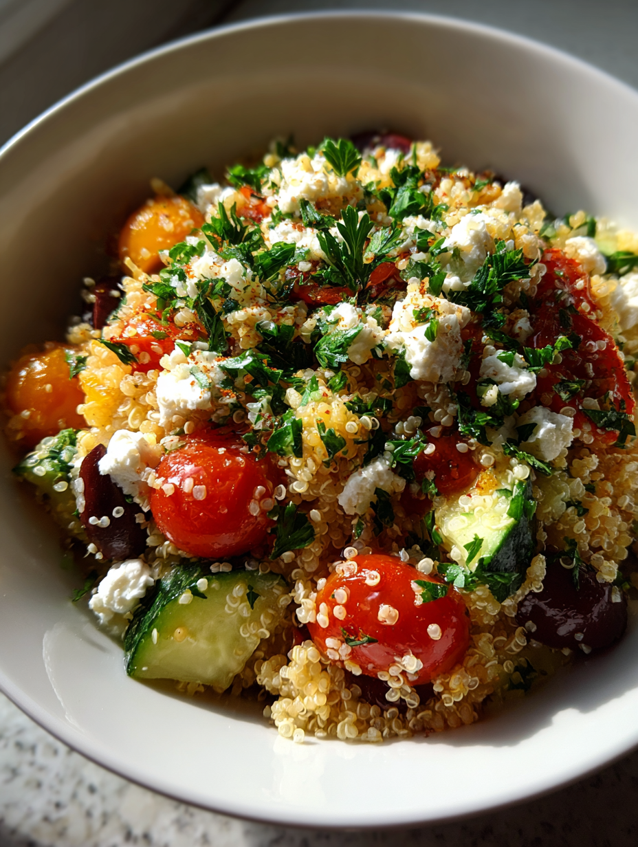 Mediterraner Quinoasalat mit Feta und Oliven: Salat Rezept — salat rezept
