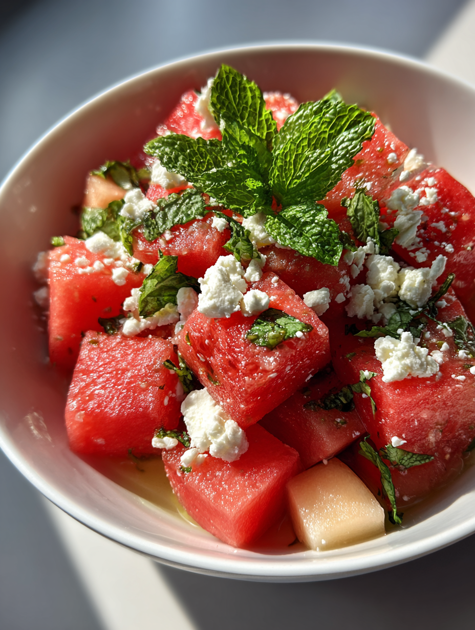 Delicious Melonen-Feta-Salat Rezept mit Minze und Limette — melonen feta salat rezept