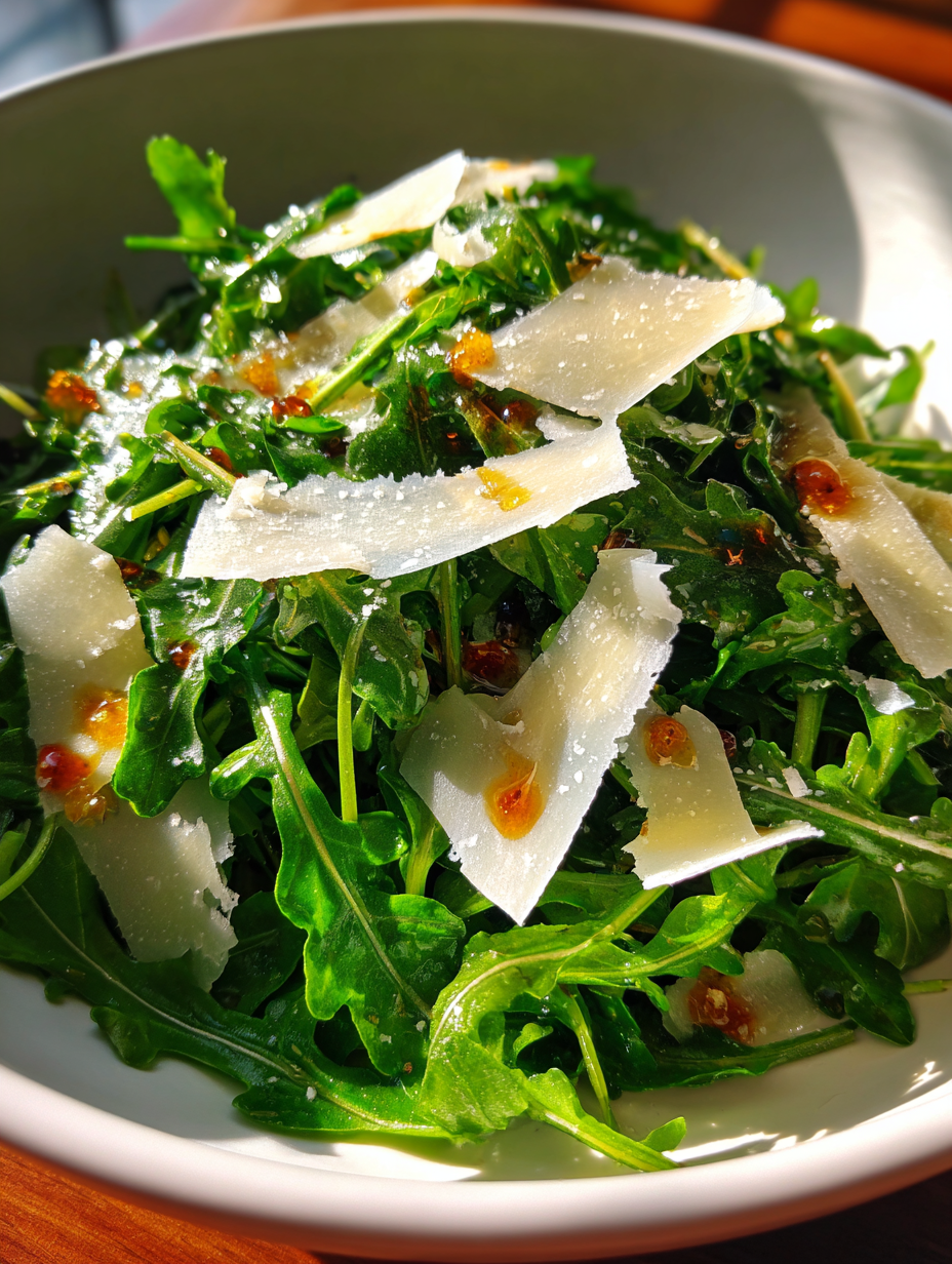 Rucola-Salat mit Parmesan und Balsamico-Dressing: Einfaches rucola salat rezept