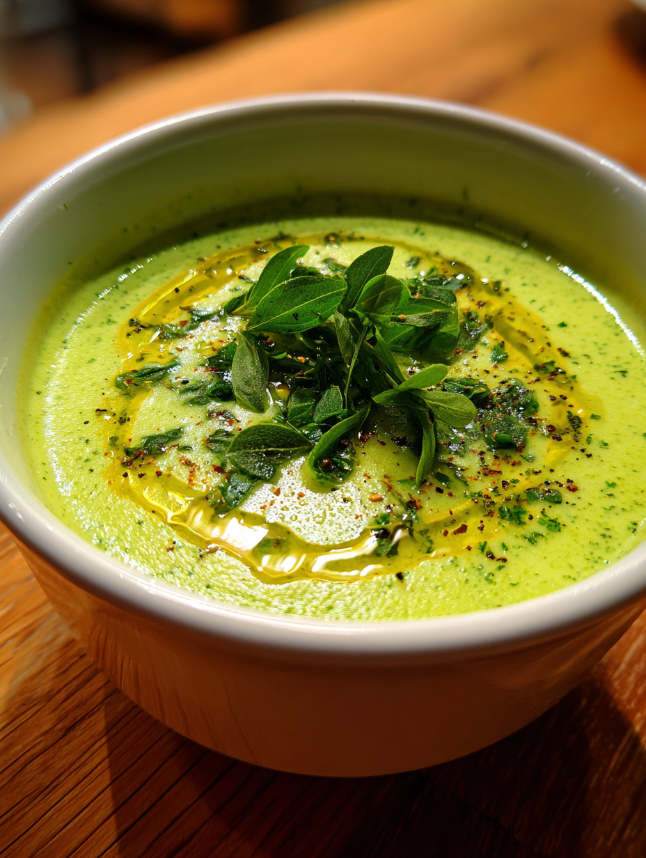 Zucchini-Cremesuppe mit frischen Kräutern: Einfaches Rezept für zucchini suppe rezept