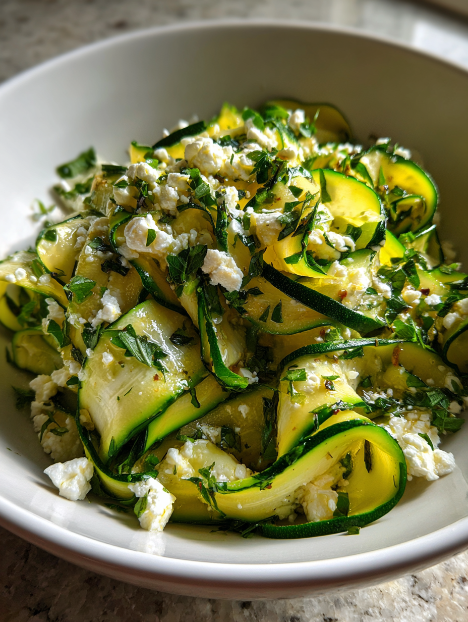 Zucchini-Feta-Salat mit frischen Kräutern: Einfache zucchini salat rezepte