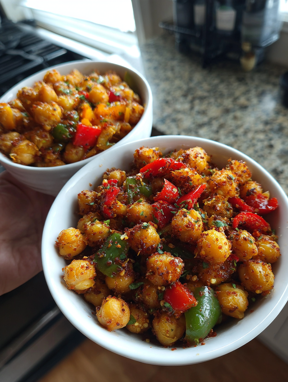 Airfryer Kichererbsen – Gesunder Snack: Krosse Kichererbsen mit Paprika