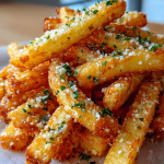 Airfryer Knoblauch-Parmesan-Pommes: Einfach knusprig und lecker