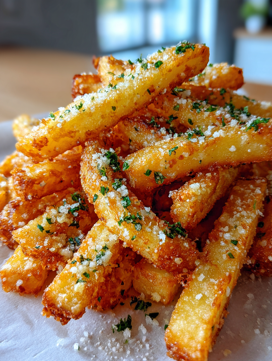 Airfryer Knoblauch-Parmesan-Pommes: Einfach knusprig und lecker