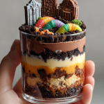Halloween Friedhof-Pudding-Becher: Leckeres Dessert für die Gruselzeit