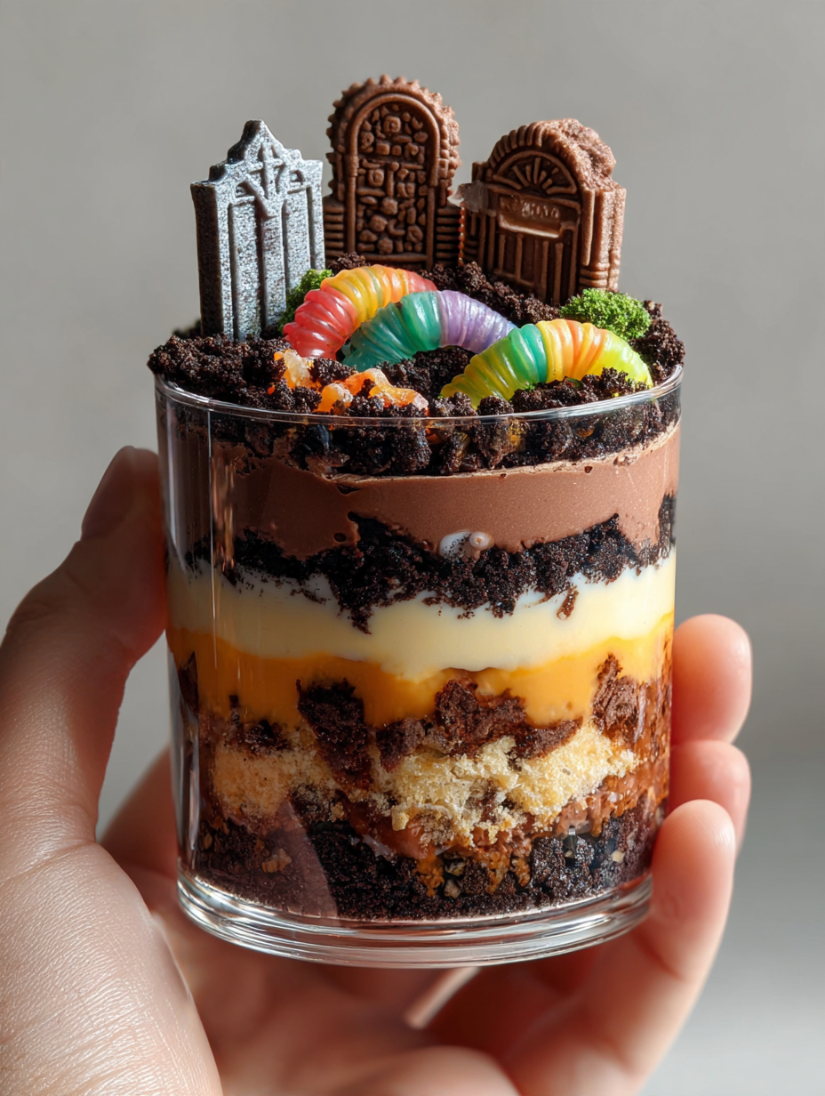 Halloween Friedhof-Pudding-Becher: Leckeres Dessert für die Gruselzeit