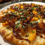 Karamellisierte Zwiebel-Kürbis-Flammkuchen: Ein einfaches Genussrezept