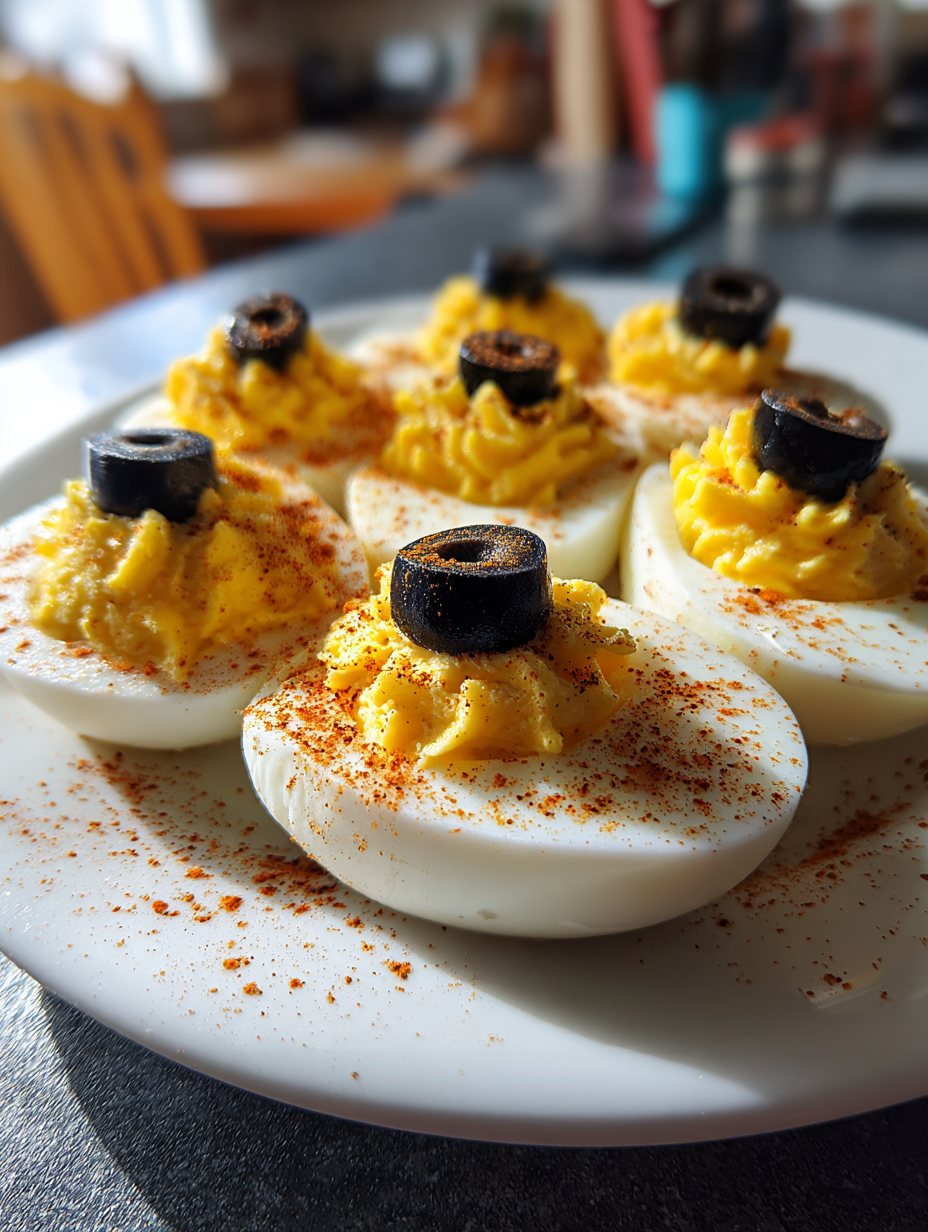 Monster-Augen gefüllte Eier: Ein einfaches und kreatives Snack-Rezept